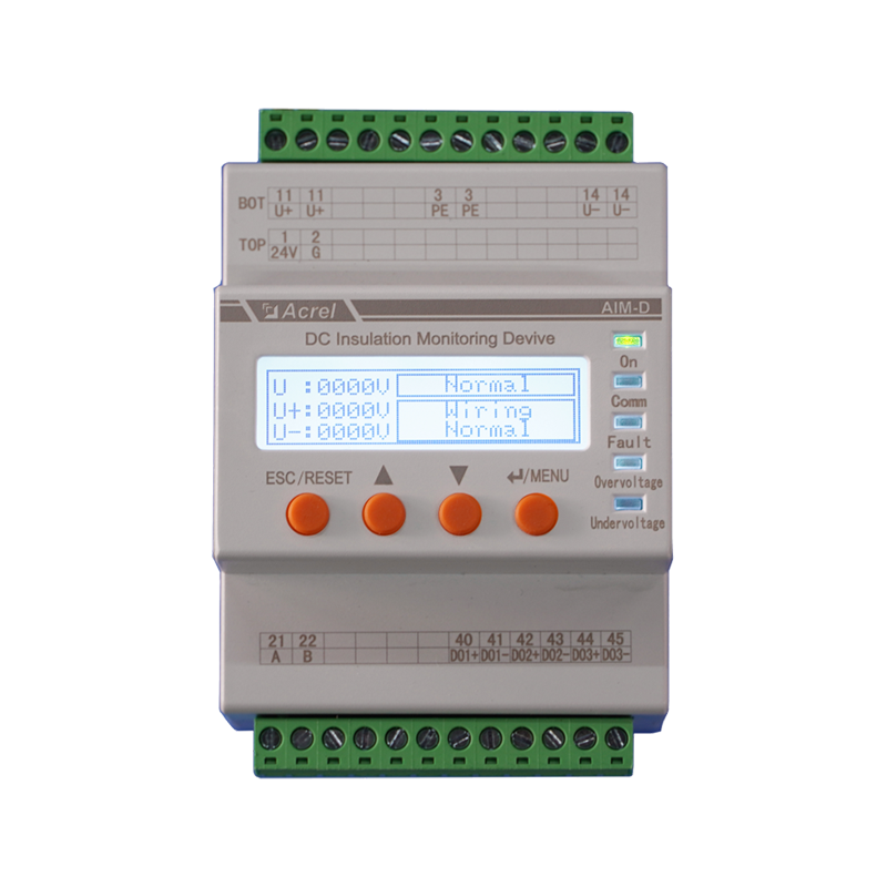 AIM-D100-TH Dispositif de surveillance d'isolation sur rail Din DC IMD avec écran LCD