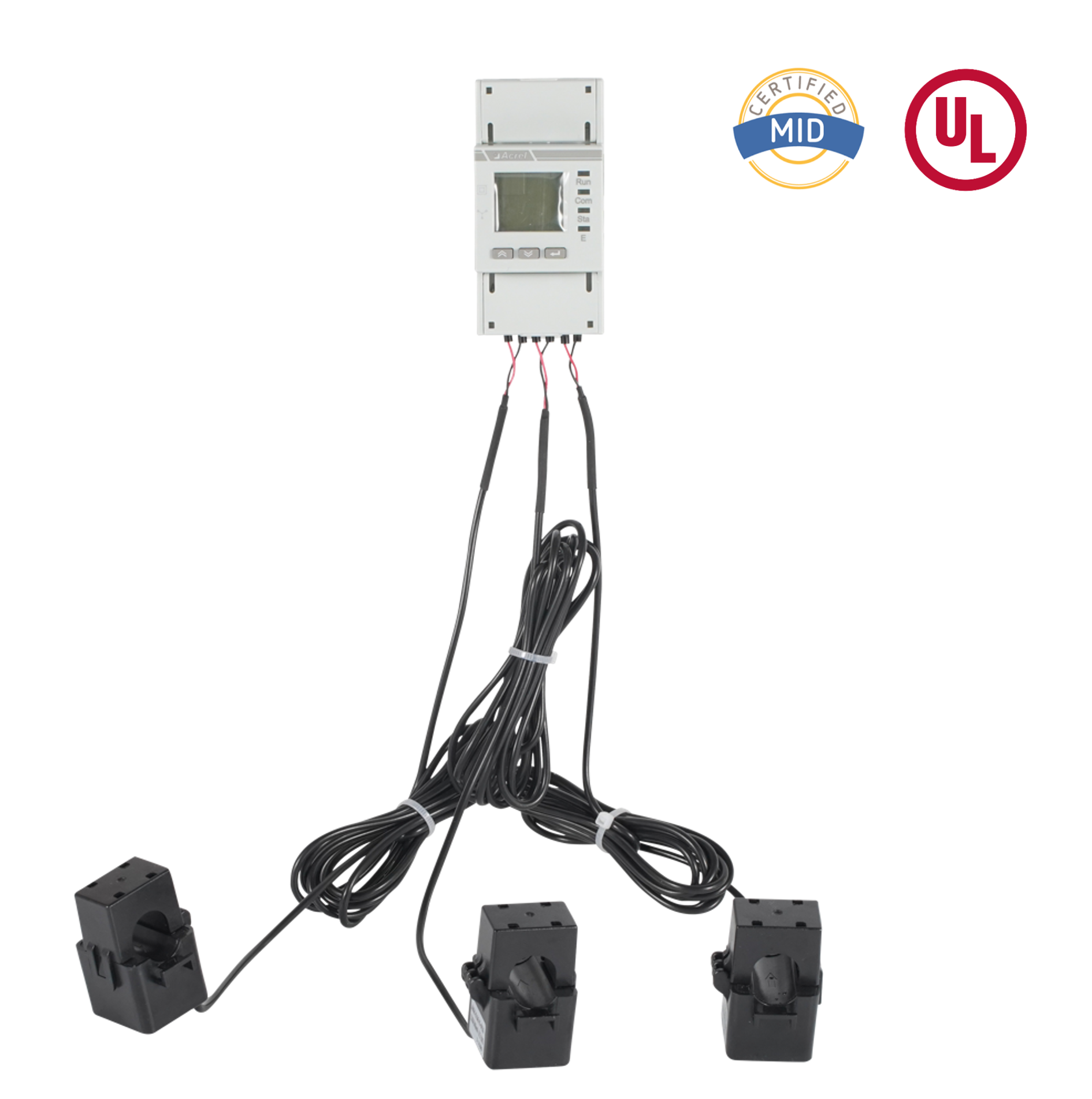 Compteur d'énergie triphasé CA certifié UL avec TC à noyau divisé