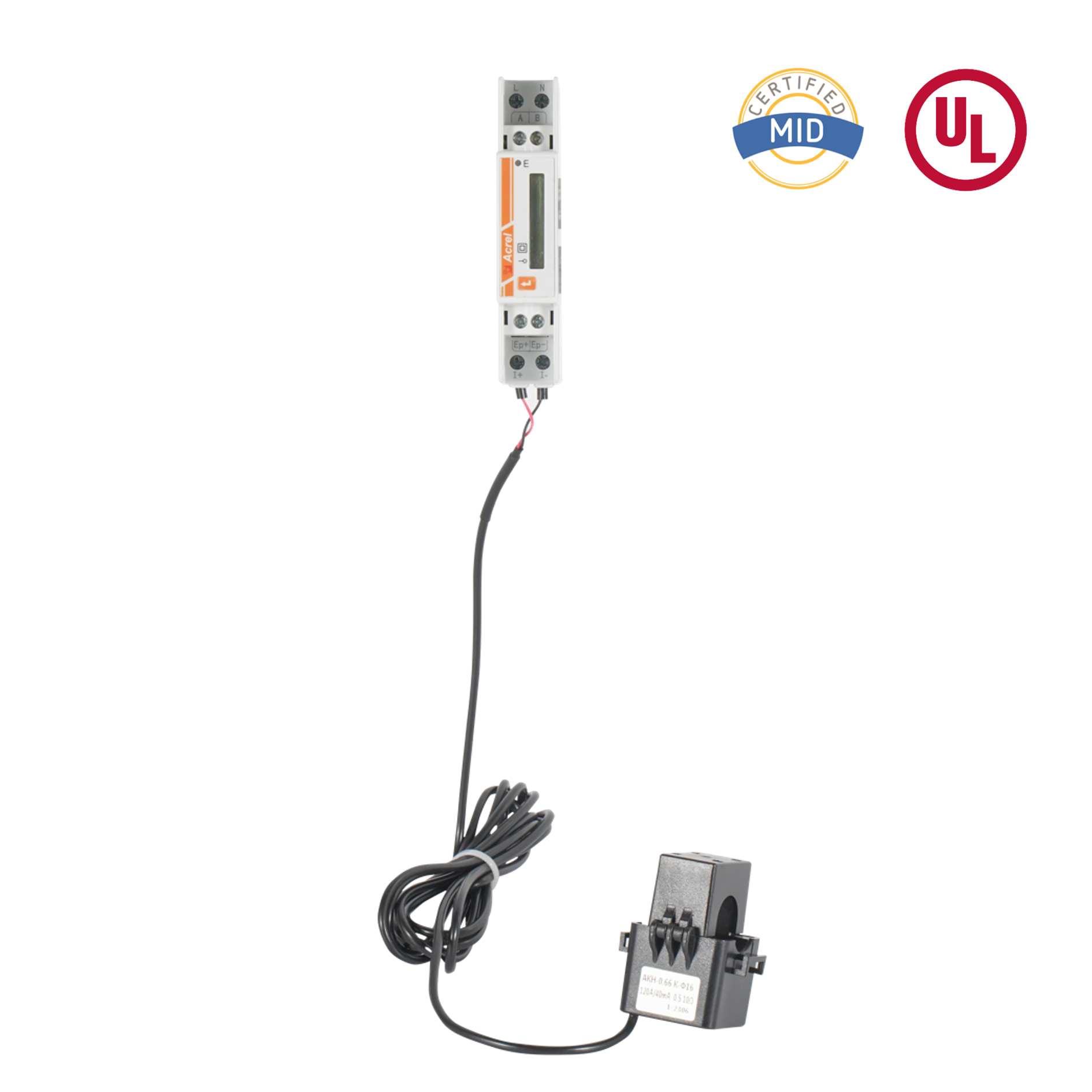 Compteur d'énergie monophasé CA certifié UL avec CT à noyau divisé