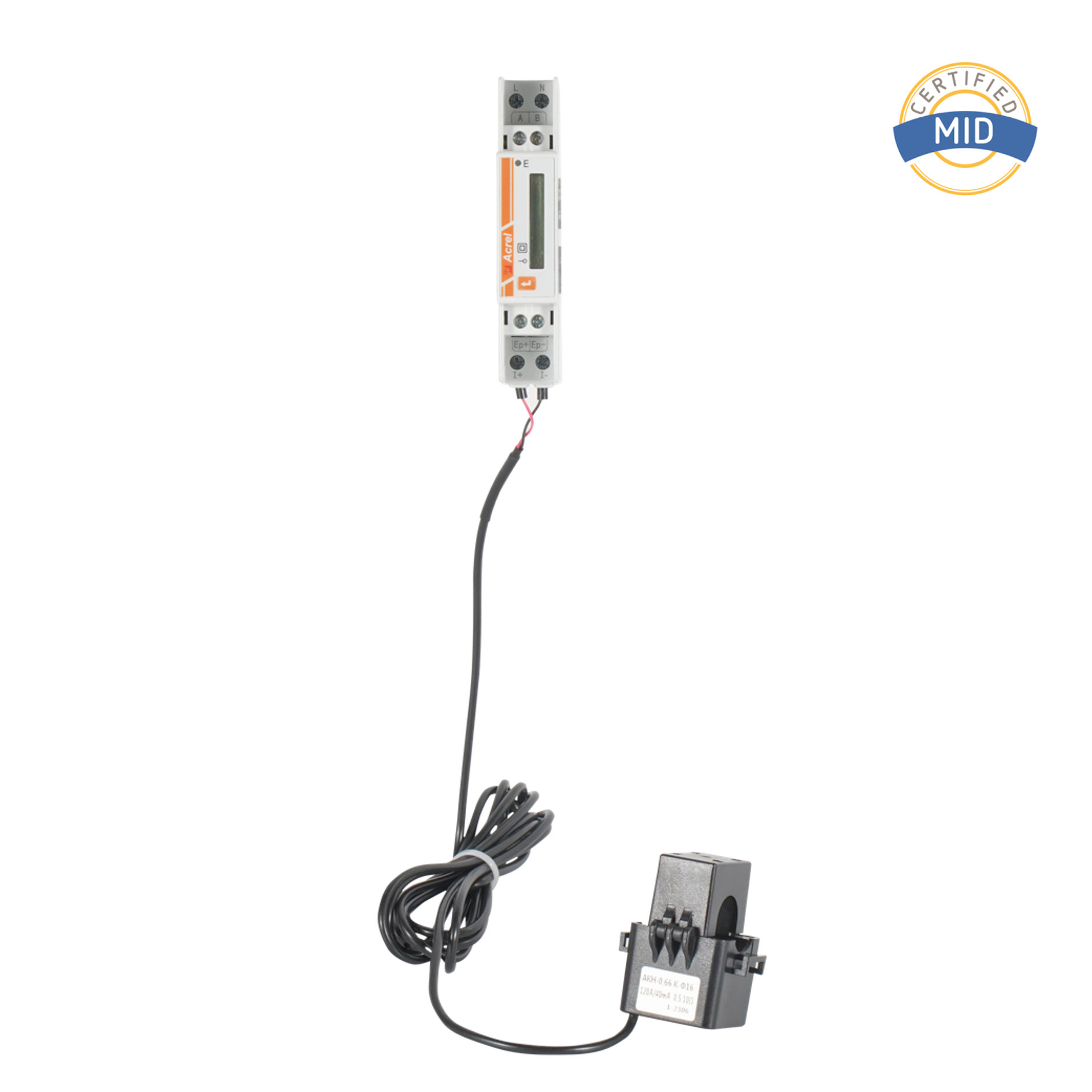 Compteur d'énergie monophasé CA certifié MID avec CT externe