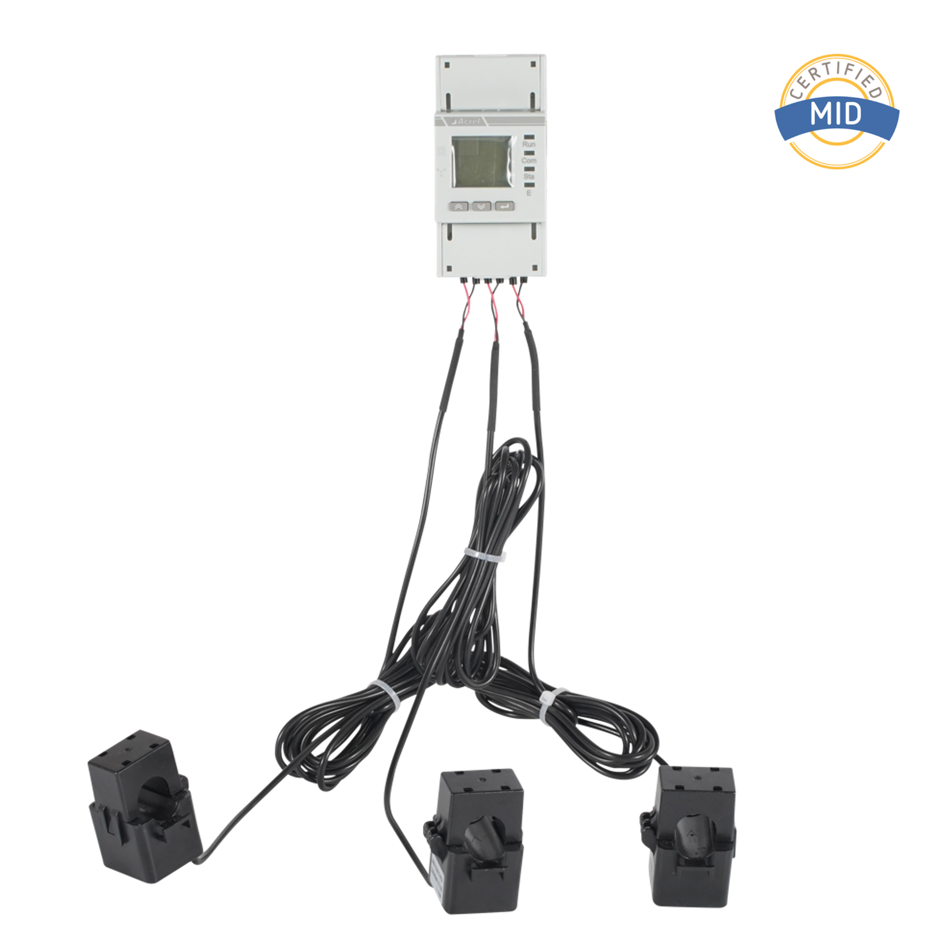 Compteur d'énergie triphasé CA certifié MID équipé de TC à noyau divisé