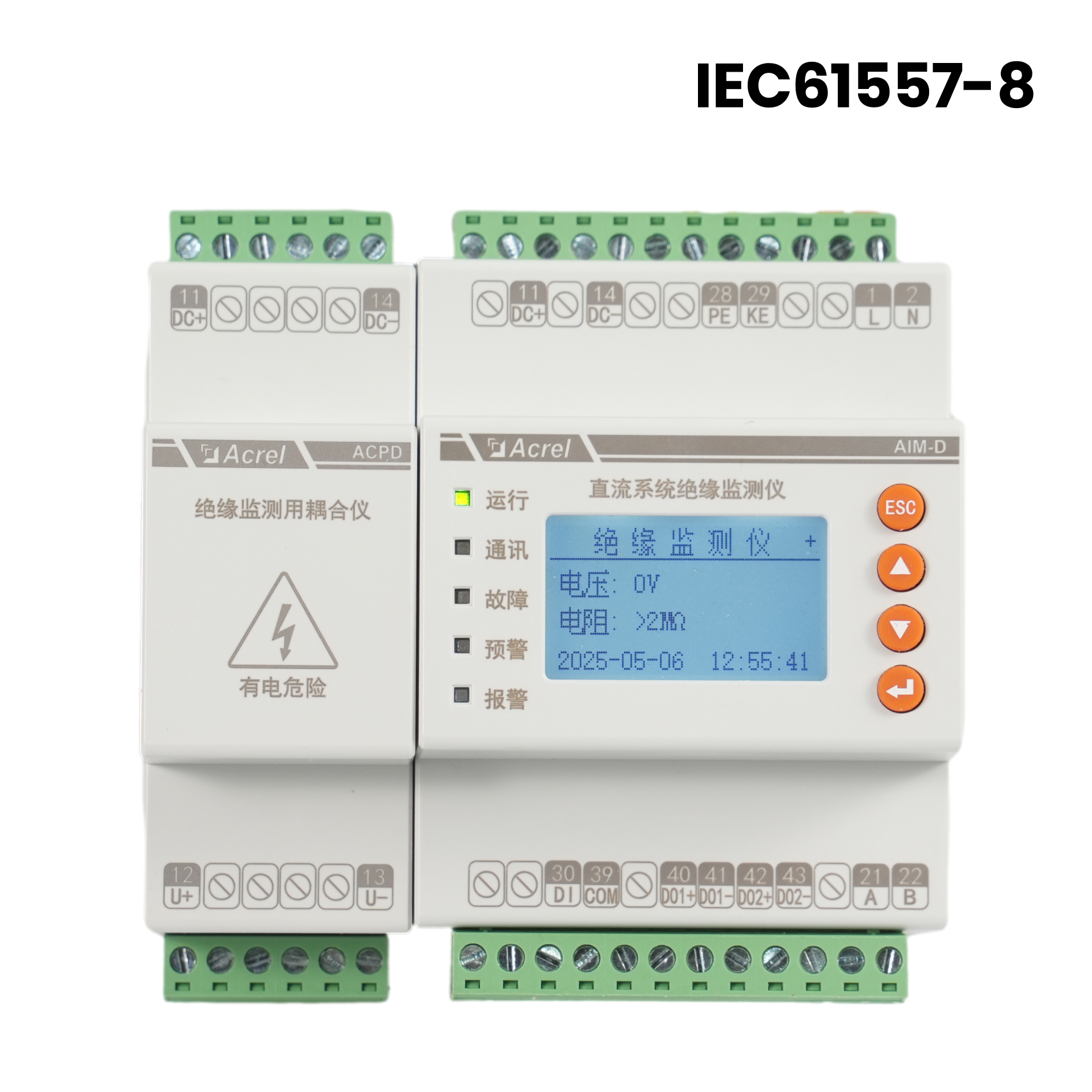Dispositif de surveillance d'isolation sur rail Din DC AIM-D500-CA, IMD avec IEC61557-8