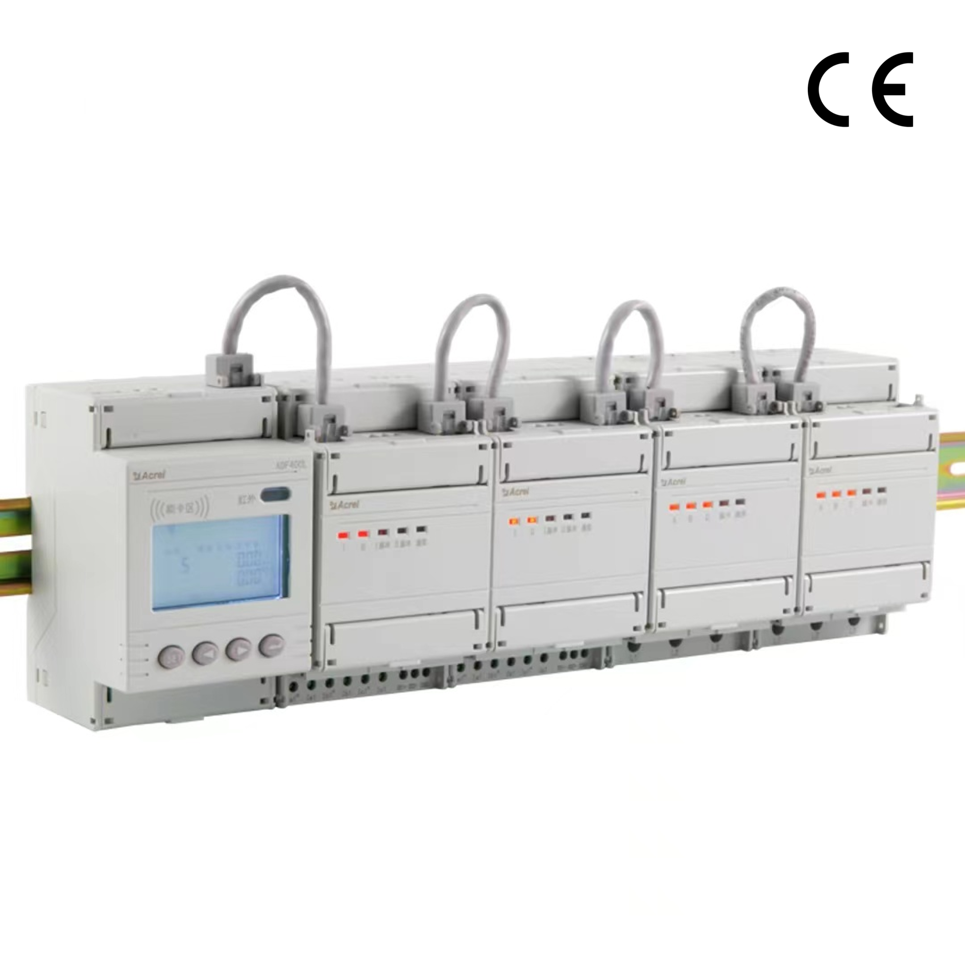 Compteur de puissance modulaire à rail DIN multi-circuits mono/triphasé AC