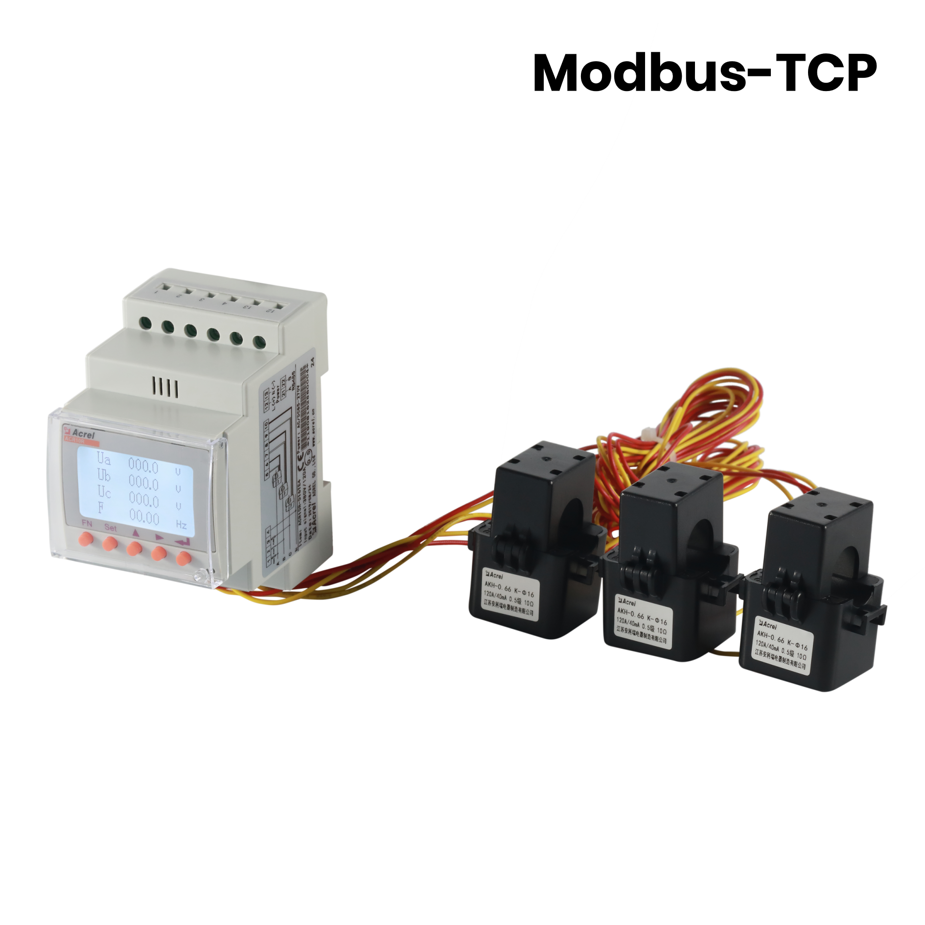 Compteur d'énergie triphasé AC Modbus-TCP à communication Ethernet avec TC externes